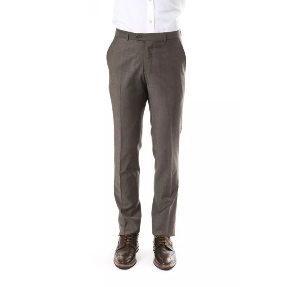 Uominitaliani Gray Wool Mens Suit Men's Pant